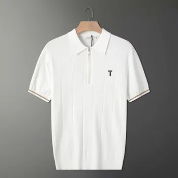 Высококачественная мужская футболка с отворотом, одежда для гольфа, деловая повседневная спортивная рубашка-поло для гольфа, Лучшие мужские модные топы, форма для гольфа