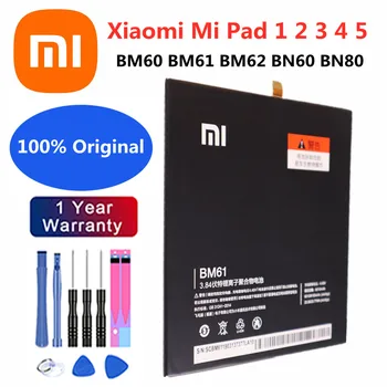 Высококачественный Аккумулятор Xiao mi 100% Оригинальный Mi pad для планшета Xiaomi Pad 1 2 3 4 5 Mi Pad3 Mi Pad4 Mi Pad5 BM60 BM61 BM62 BN60 BN80