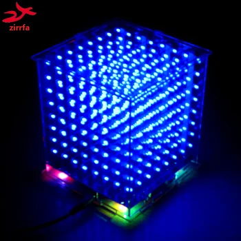 Горячая распродажа 3D 8S 8x8x8 мини светодиодный электронный светильник cubeeds diy kit для рождественского подарка/подарка на Новый год