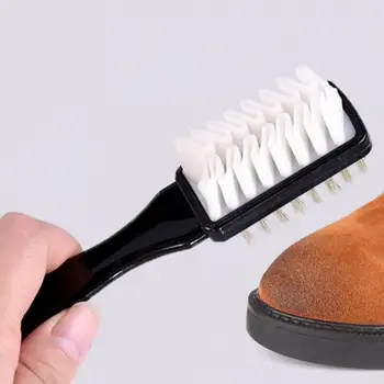Двусторонняя чистящая щетка для обуви Пластиковой формы, средство для чистки обуви для замши, зимние ботинки, щетки для обуви, аксессуары для бытовой уборки