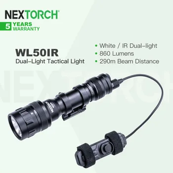 Двухсветный тактический фонарь Nextorch WL50IR с дистанционным переключателем, 860 Люмен белого цвета и 400 МВт ИК-подсветки, для универсального крепления на рейке