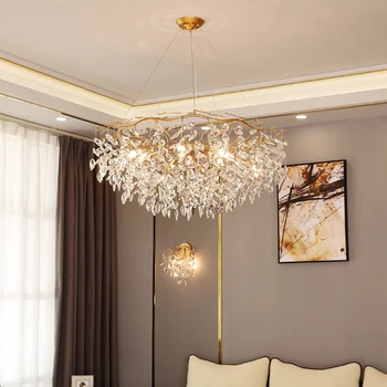 Дизайнерская хрустальная подвесная люстра в форме ветки Для украшения дома, гостиной, холла, Роскошных светильников в вестибюле