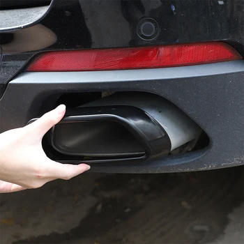 Для BMW X5 F15 X6 F16 2014-2018 черная крышка выхлопной трубы автомобиля из нержавеющей стали, 1 комплект, автомобильные аксессуары для хвостового оперения