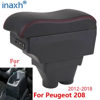 Для Peugeot 208 Подлокотник Коробка Ящик для хранения Автомобильный Держатель Пепельница Аксессуары для интерьера Модифицированные детали Изогнутая поверхность 2012-2018