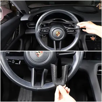 Для Porsche 911 2019-2023, накладка на раму рулевого колеса автомобиля из настоящего углеродного волокна, наклейка, автомобильные аксессуары