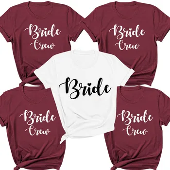 Женская Свадебная Рубашка Невесты, Женская футболка с принтом Birde, Футболка Для команды Невесты