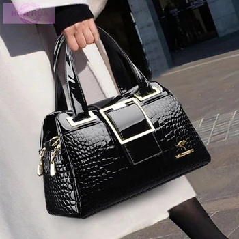 Женская сумка через плечо из кожи крокодила - роскошный дизайнерский бренд, стильная сумка-тоут на плечо для повседневных и официальных мероприятий