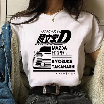 Женская футболка Ae86 в стиле харадзюку, одежда из аниме для девочек