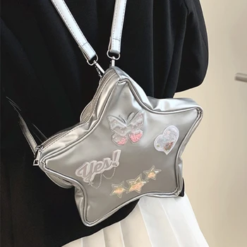 Женский маленький рюкзак Y2K в форме крутой звезды с буквой-бабочкой, женские повседневные сумки через плечо в стиле ретро для горячих девушек в корейском стиле со звездами