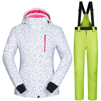 Зимний открытый Женский лыжный костюм, куртка, брюки, Пальто для сноуборда, Женская зимняя одежда для кемпинга, Ветрозащитные, водонепроницаемые, дышащие комплекты