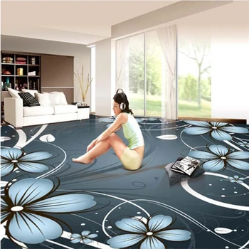 изготовленная на заказ крупномасштабная фреска wellyu 3d обои 3D трехмерного холодного цвета для гостиной, спальни, водонепроницаемый пол