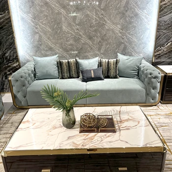 Индивидуальный итальянский легкий роскошный диван из матовой кожи после современной виллы, гостиная, высококачественная мебель для большой семьи