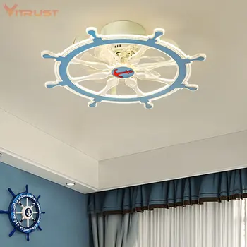 Интеллектуальный вентилятор для руля лодки, креативный потолочный вентилятор для дома, потолочный вентилятор с лампой