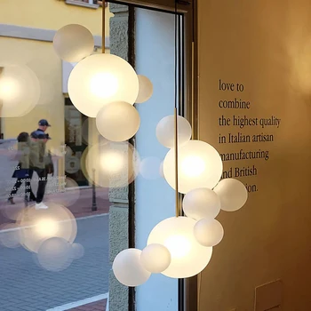 Итальянский дизайн, светодиодная люстра из прозрачного стекла, Современная люстра для гостиной, подвесные светильники с пузырьковым стеклянным шаром