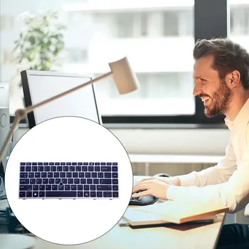 Клавиатуры в серебряной рамке для ноутбука, защита от скольжения, без указывающей ручки, замена с подсветкой для HP EliteBook 840G5 США
