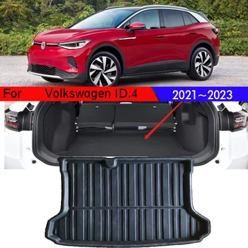 Коврик для багажника автомобиля 3D EVA Материал для Volkswagen ID 4 Аксессуары 2023 VW ID4 2021 2022 Автомобильные Коврики Для Багажника Аксессуары Для Задних Накладок Багажника