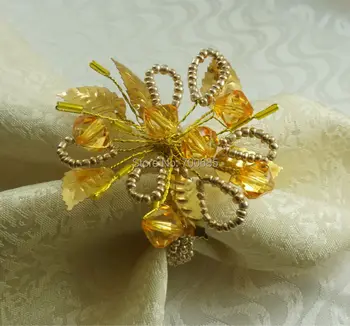 кольцо для салфеток с хрустальным цветком, свадебный, пластиковый декоративный держатель для салфеток
