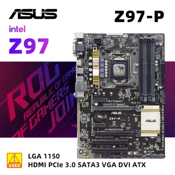 Комплект материнской платы LGA 1150 ASUS Z97-P + i5-4690 Материнская плата Intel Z97 DDR3 32GB 4 × SATA III USB3.0 PCI-E 3.0 ATX