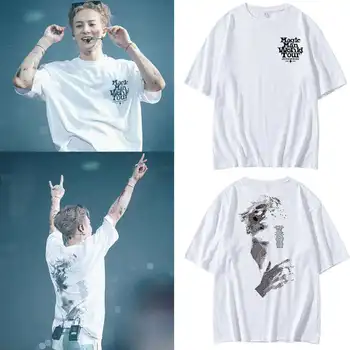 Концерт Kpop GOT7 Jackson Magician World Tour, Классическая белая удобная повседневная хлопковая футболка с короткими рукавами, подарки для пары фанатов