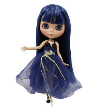 ЛЕДЯНАЯ кукла DBS Blyth 1/6 BJD 30 см черная кожа с обнаженным суставом тела голубые волосы подарочная игрушка для девочки BL6221