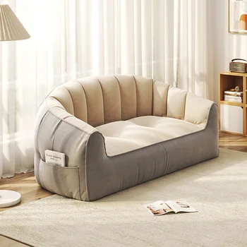 Ленивый диван Гостиная Небольшая квартира Спальня с татами в кремовом стиле, Одноместный Двуспальный диван