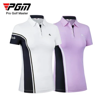 Летняя женская футболка для гольфа PGM, женские рубашки, Спортивная тонкая одежда, быстросохнущая дышащая одежда для гольфа и тенниса YF510