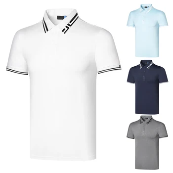 Летняя мужская футболка для гольфа с коротким рукавом, быстросохнущая однотонная спортивная рубашка поло для отдыха