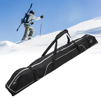 лыжная сумка для кемпинга 172 см, регулируемое снаряжение для катания на лыжах и сноуборде, дорожная сумка, прочная ручка для сноубордических очков, перчаток
