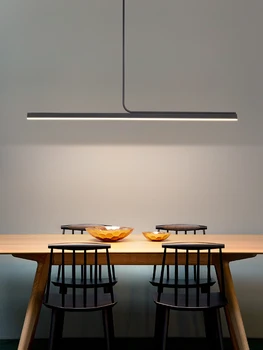 Люстра для столовой, простые современные минималистичные линии, скандинавский светильник для обеденного стола, креативная барная стойка, роскошная потолочная люстра