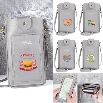 Маленькие Женские сумки на плечо с принтом серии Food для мобильных телефонов, Модная мини-сумка через плечо, держатель для карт, кошелек-мессенджер, сумочка
