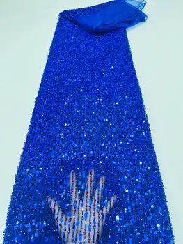 Модная кружевная ткань с вышивкой бисером и пайетками Высокого качества J-1302354, Кружевная ткань из французского тюля для свадьбы