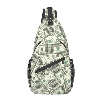 Модный слинг для купюр в долларах США, сумка для путешествий, мужской Рюкзак с рисунком банкнот через плечо, Рюкзак на плечо