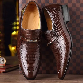 Мужская Обувь из Искусственной Кожи, Роскошные Мужские Модельные туфли в деловом стиле с Узором 