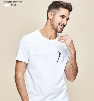 Мужская футболка с коротким рукавом J1188, мужская хлопковая футболка с круглым вырезом и буквенной вышивкой.