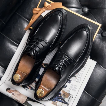 Мужские Модельные туфли, Офисные Итальянские Оксфорды, Мужские Качественные Кожаные Повседневные Деловые Коричневые Свадебные Туфли Для Мужчин 2023, Черные Мокасины, Teni