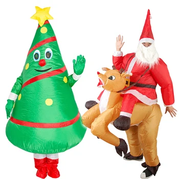 Надувной костюм Рождественской елки, Надувная одежда Санта-Клауса, Костюмы для Косплея для взрослых, Мужской женский костюм, костюм для Рождественской вечеринки