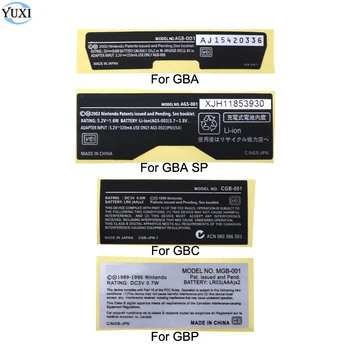 Наклейка YuXi для Gameboy Label Наклейка для корпуса консоли GBA SP GBC GBP Задняя бирка