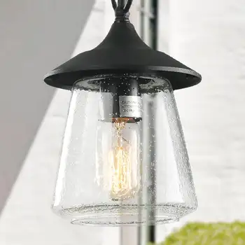 Наружный подвесной светильник для фермерского дома из матового черного стекла, 6,1 