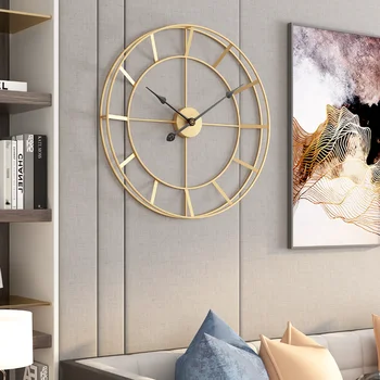 Настенные часы легкие роскошные современные простые железные настенные часы украшение гостиной часы украшение спальни