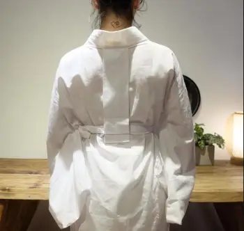 Нижнее белье на каждый день, традиционное японское женское кимоно Юката, Белый весенний Винтажный хлопок