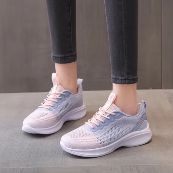 Новая модная женская обувь для бега, Дышащая обувь для отдыха на открытом воздухе, легкая обувь для прогулок и спорта высокого качества