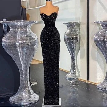Новое блестящее платье с пайетками для Выпускного Вечера 2021, платье-футляр Длиной до пола, Вечерние платья Vestidos Noiva Robe de Soirée