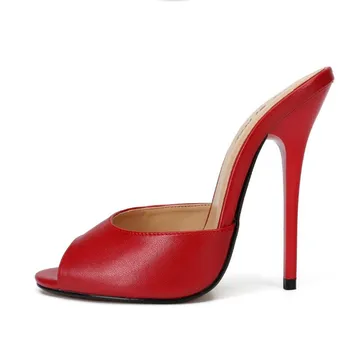 Новые женские тапочки с рисунком, высококачественная летняя женская обувь на высоком каблуке 13 см, женские босоножки высокого качества, большой размер 48
