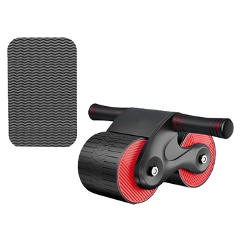 Новый дизайн тренажера ab wheel для фитнеса с автоматическим отскоком, два абдоминальных колеса ab roller с наколенником