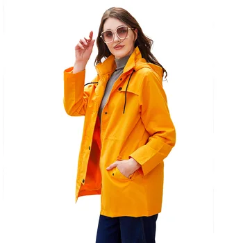 Новый тренч, плащ, Женский Европейский размер, Женский Кардиган средней длины, пальто с капюшоном, уличный плащ