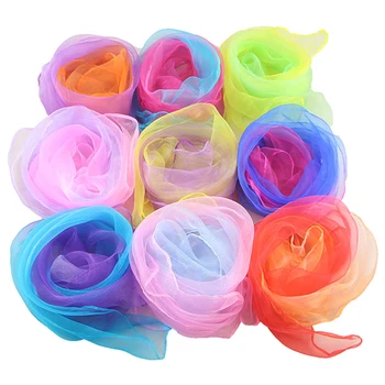 Новый шарф градиентного цвета, Шифоновый Квадратный шарф, реквизит для выступлений, шарф, Модный Танцевальный Шелковый Шарф, Женская бандана, хиджаб, шарф, Парео