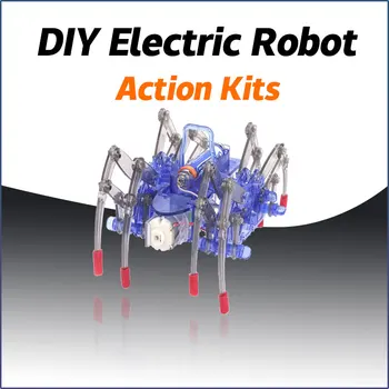 Новый электрический робот-паук Игрушка DIY Обучающий стержень Комплект для сборки робота Электронный подарок для домашних животных для детей в сборе