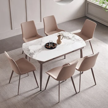 Обеденный стол для отдыха Современный складной дизайн, Водонепроницаемый Обеденный стол, Выдвижная Роскошная Кухонная мебель Mesa De Comedor
