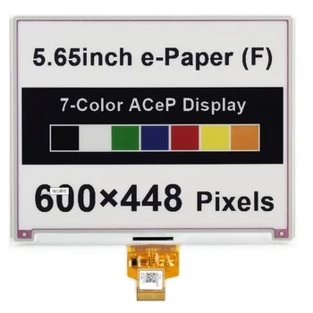 Оптовая продажа 5,65-дюймовый 7-Цветной дисплей E-Paper E-Ink Raw с разрешением 600 * 448 Без печатной платы для этикетки на полке