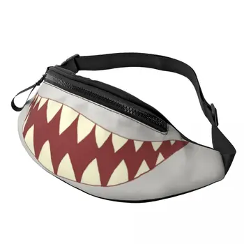 Повседневная поясная сумка с зубами акулы, женская, мужская, поясная сумка через плечо для дикой природы, для бега, для телефона, для денег